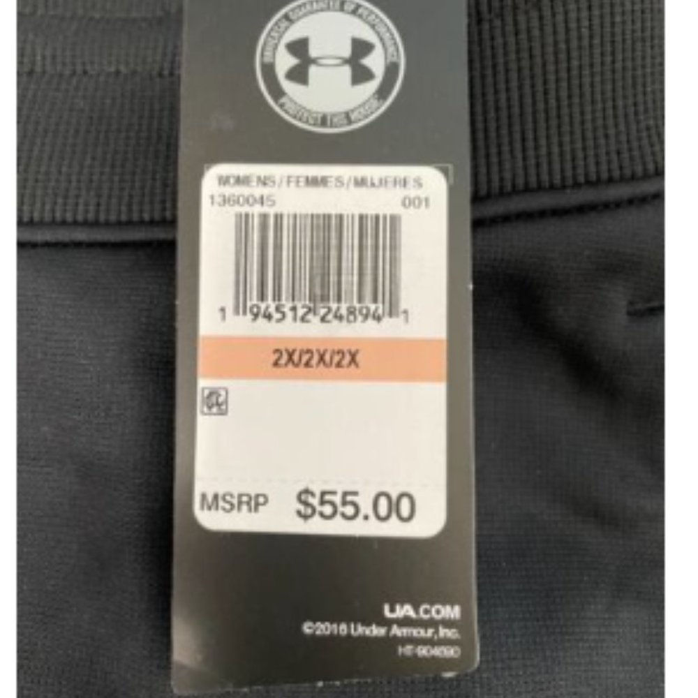 Under armour Joggers Womens Plus Size 2X Loose Fit Fleece Solid Black - Picture 4 of 4